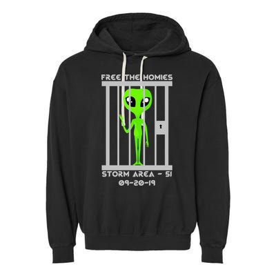 Free The Aliens Storm Area 51 Garment-Dyed Fleece Hoodie