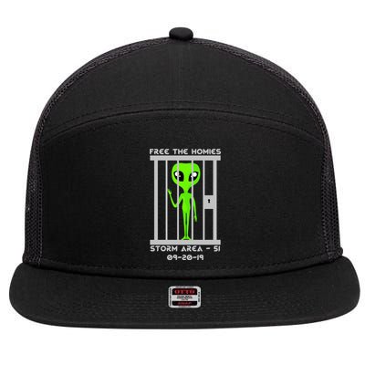 Free The Aliens Storm Area 51 7 Panel Mesh Trucker Snapback Hat