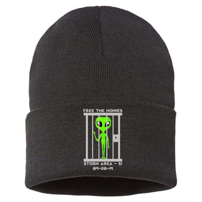 Free The Aliens Storm Area 51 Sustainable Knit Beanie