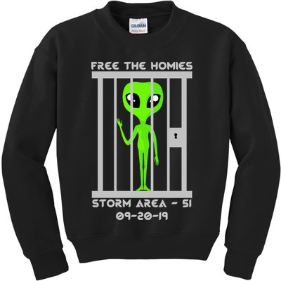 Free The Aliens Storm Area 51 Kids Sweatshirt