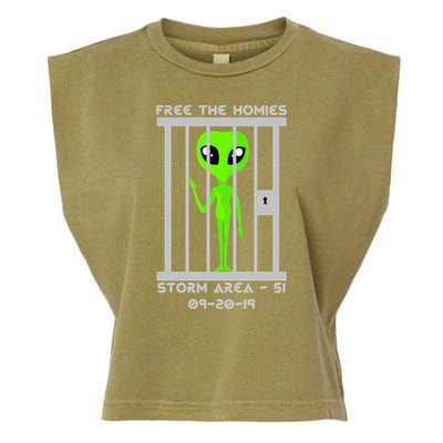 Free The Aliens Storm Area 51 Garment-Dyed Women's Muscle Tee