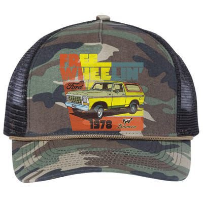 Free Wheelin 1978 Ford Bronco Retro Rope Trucker Hat Cap