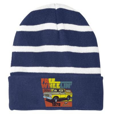 Free Wheelin 1978 Ford Bronco Striped Beanie with Solid Band