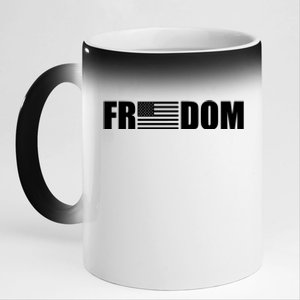 Freedom American Flag 11oz Black Color Changing Mug