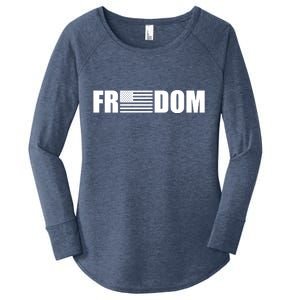 Freedom American Flag Women's Perfect Tri Tunic Long Sleeve Shirt