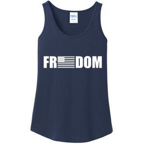 Freedom American Flag Ladies Essential Tank