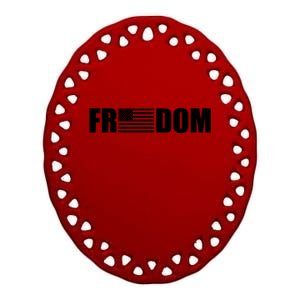 Freedom American Flag Ceramic Oval Ornament