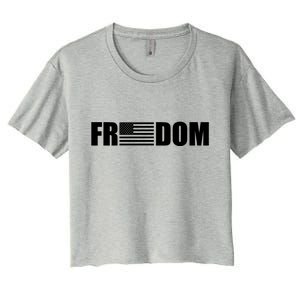 Freedom American Flag Women's Crop Top Tee