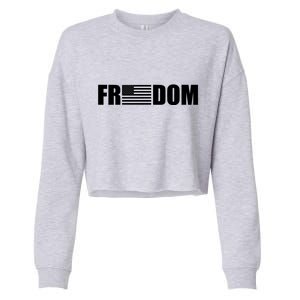 Freedom American Flag Cropped Pullover Crew