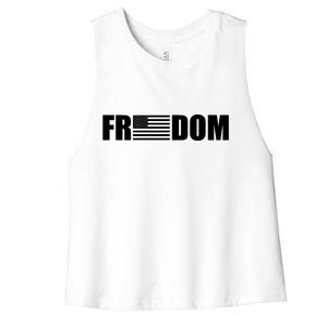 Freedom American Flag Women's Racerback Cropped Tank