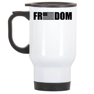 Freedom American Flag Stainless Steel Travel Mug