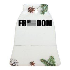 Freedom American Flag Ceramic Bell Ornament