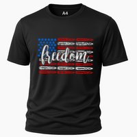 Freedom Bullet USA American Flag Cooling Performance Crew T-Shirt