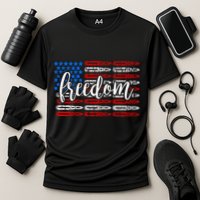 Freedom Bullet USA American Flag Cooling Performance Crew T-Shirt