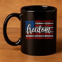 Freedom Bullet USA American Flag 11oz C Handle Ceramic Mug