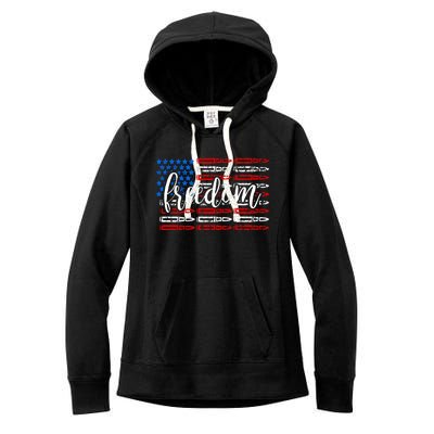 Freedom Bullet USA American Flag Women's Fleece Hoodie