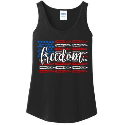 Freedom Bullet USA American Flag Ladies Essential Tank