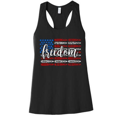 Freedom Bullet USA American Flag Women's Racerback Tank