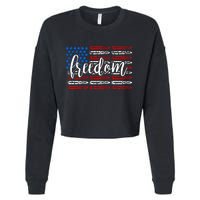 Freedom Bullet USA American Flag Cropped Pullover Crew