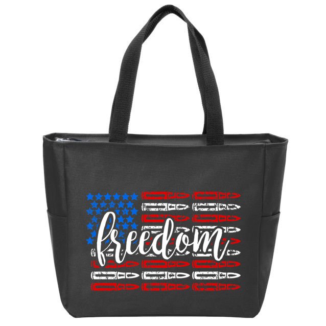 Freedom Bullet USA American Flag Zip Tote Bag