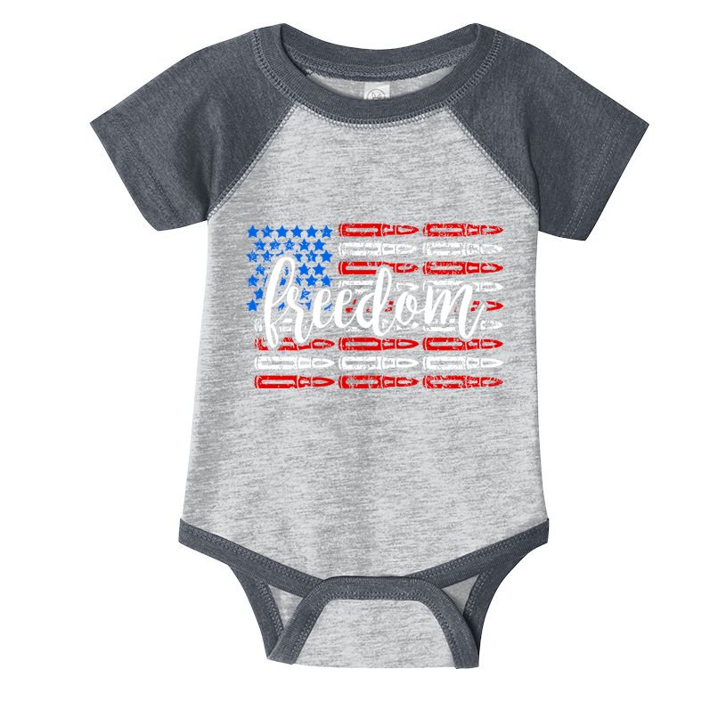 Freedom Bullet USA American Flag Infant Baby Jersey Bodysuit