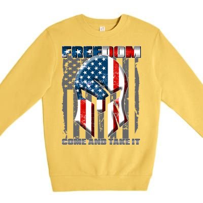 Freedom Come And Take It Gladiator US Flag Premium Crewneck Sweatshirt