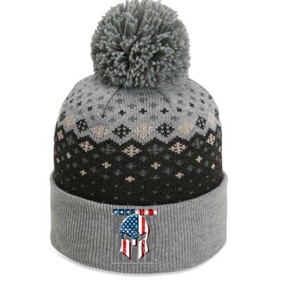 Freedom Come And Take It Gladiator US Flag The Baniff Cuffed Pom Beanie