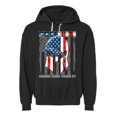 Freedom Come And Take It Gladiator US Flag Garment-Dyed Fleece Hoodie