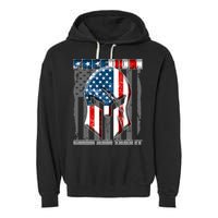 Freedom Come And Take It Gladiator US Flag Garment-Dyed Fleece Hoodie
