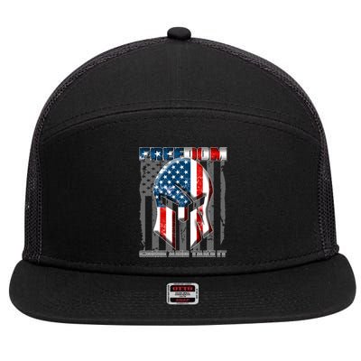 Freedom Come And Take It Gladiator US Flag 7 Panel Mesh Trucker Snapback Hat