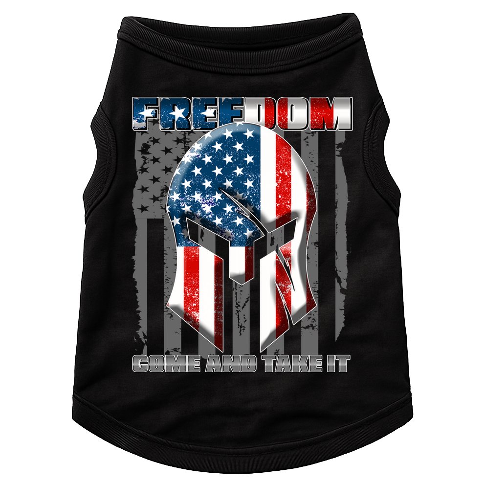 Freedom Come And Take It Gladiator US Flag Doggie Tank