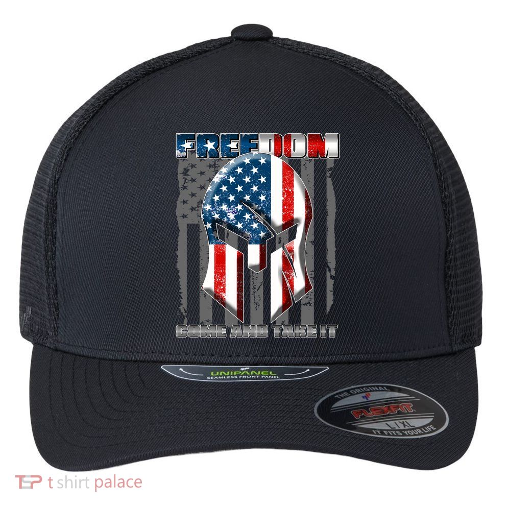 Freedom Come And Take It Gladiator US Flag Flexfit Unipanel Trucker Cap