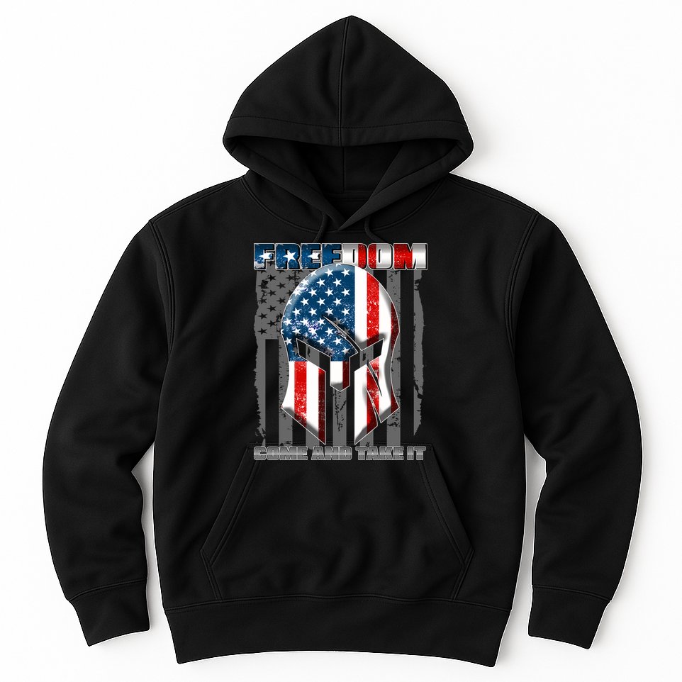 Freedom Come And Take It Gladiator US Flag Hoodie