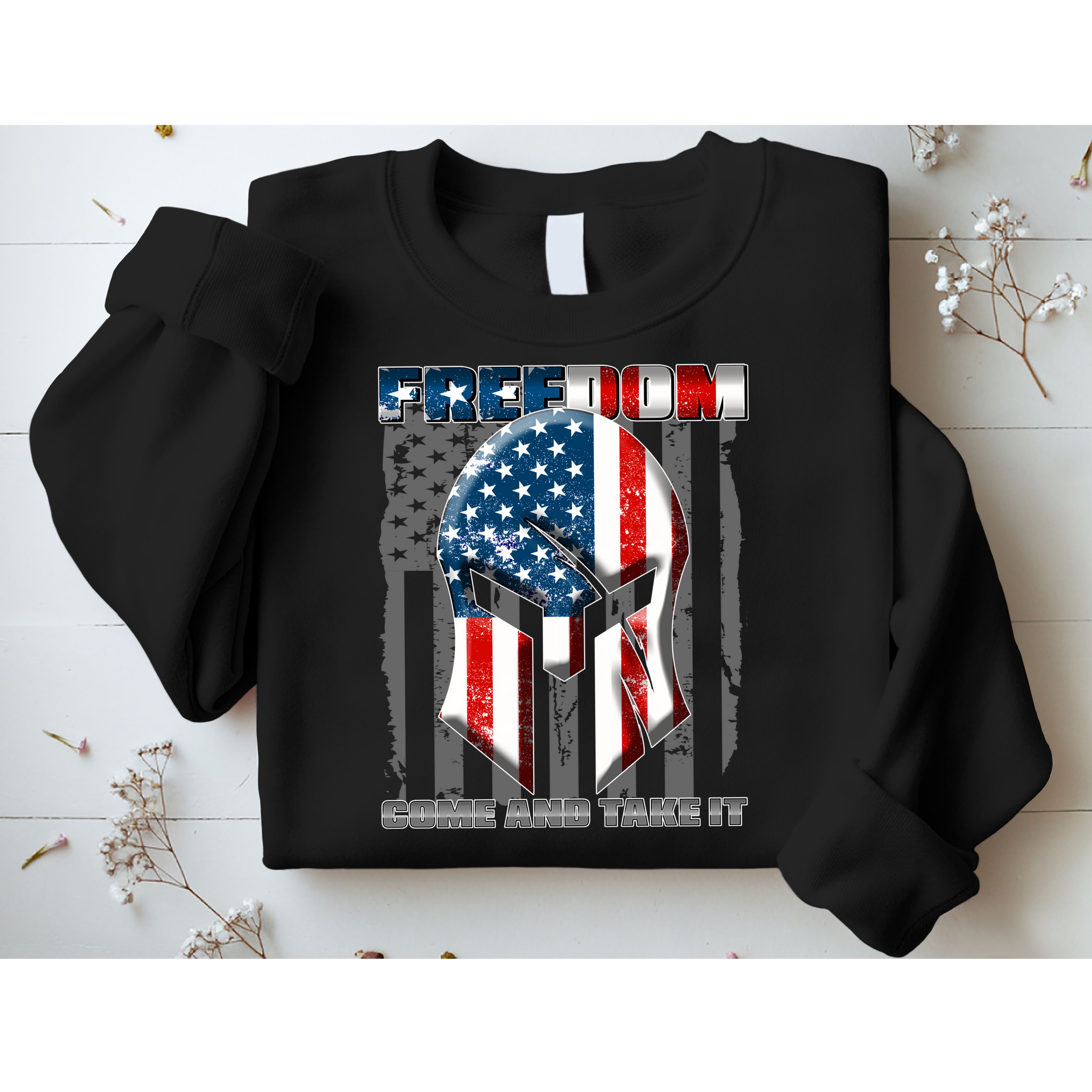 Freedom Come And Take It Gladiator US Flag Sweatshirt