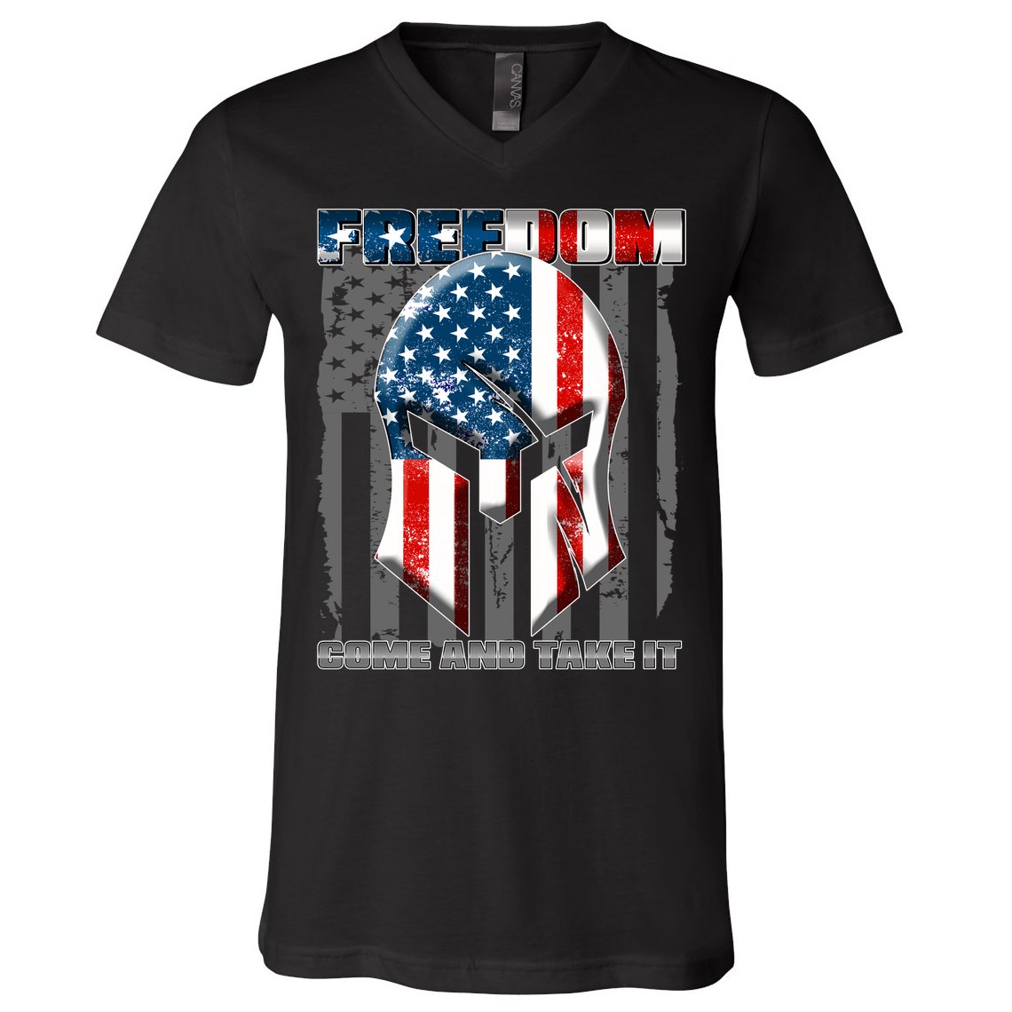 Freedom Come And Take It Gladiator US Flag V-Neck T-Shirt