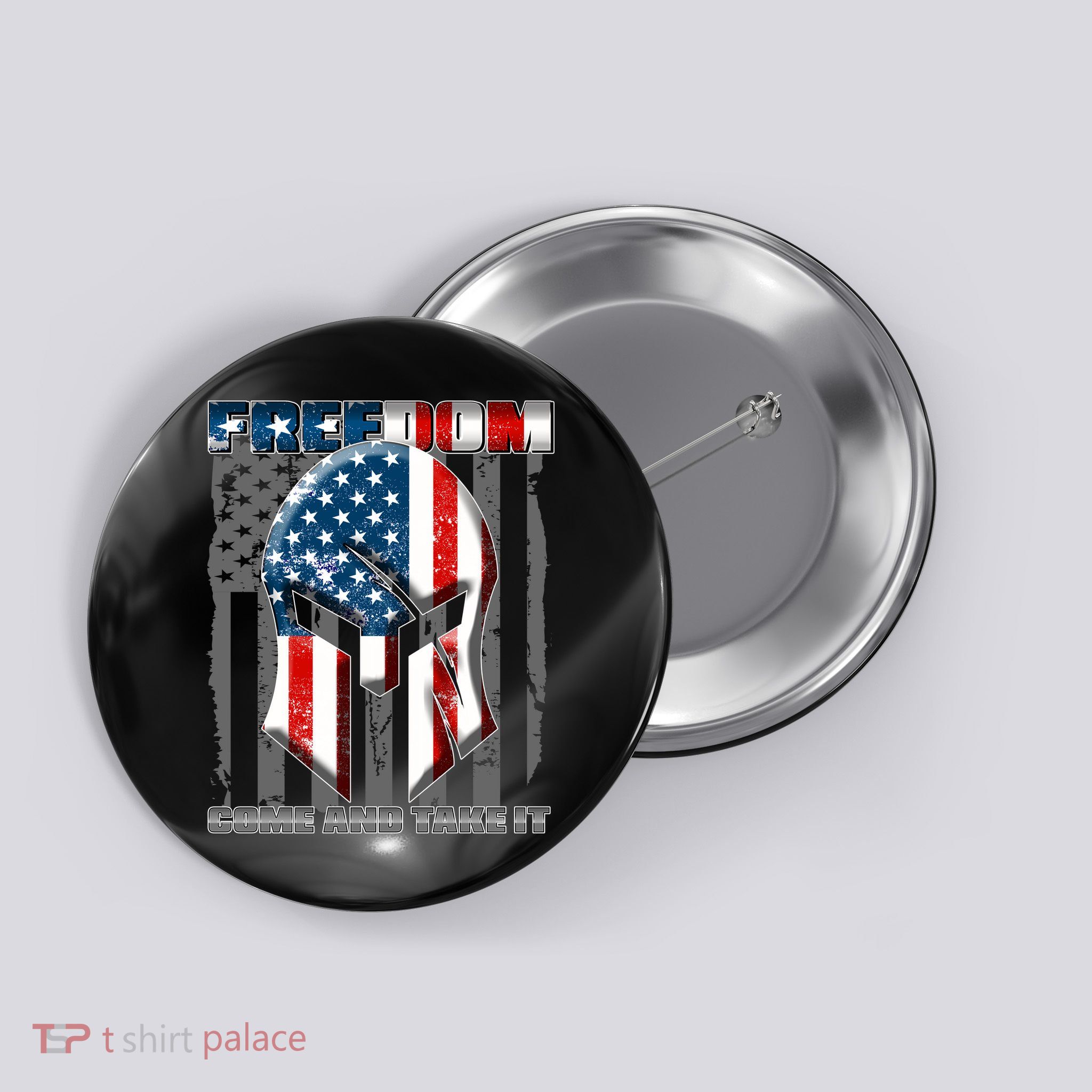 Freedom Come And Take It Gladiator US Flag Button