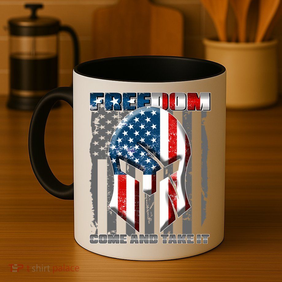 Freedom Come And Take It Gladiator US Flag Mug