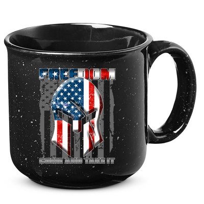 Freedom Come And Take It Gladiator US Flag 15oz Campfire Ceramic Mug