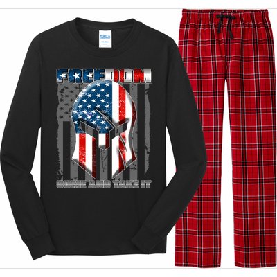 Freedom Come And Take It Gladiator US Flag Long Sleeve Pajama Set