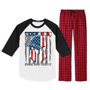 Freedom Come And Take It Gladiator US Flag Raglan Sleeve Pajama Set