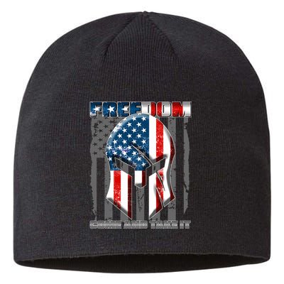 Freedom Come And Take It Gladiator US Flag Sustainable Beanie