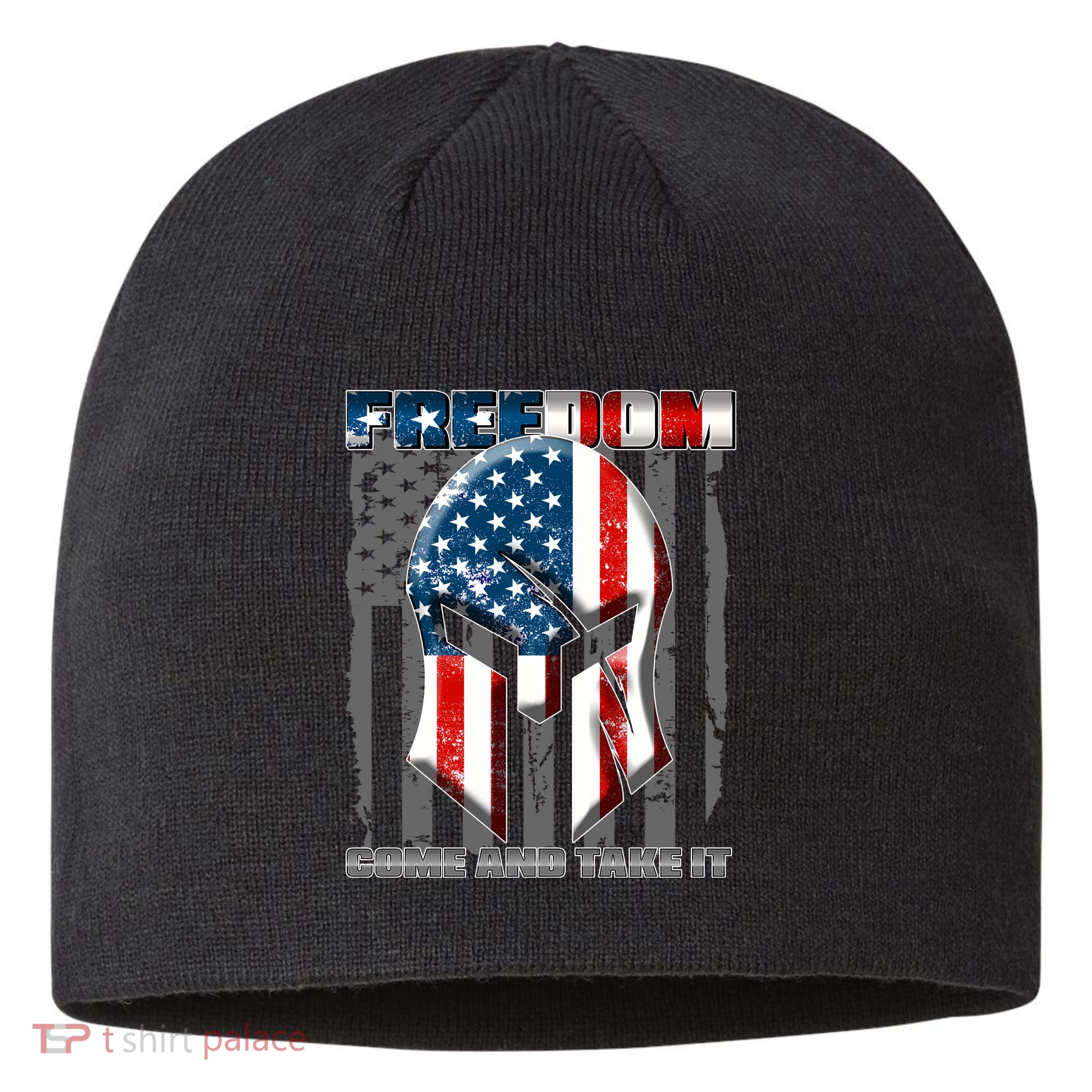 Freedom Come And Take It Gladiator US Flag Sustainable Beanie