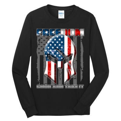 Freedom Come And Take It Gladiator US Flag Tall Long Sleeve T-Shirt