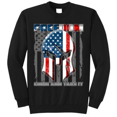 Freedom Come And Take It Gladiator US Flag Tall Sweatshirt