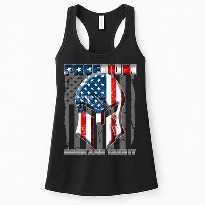 Freedom Come And Take It Gladiator US Flag Womens Tank Top