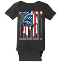 Freedom Come And Take It Gladiator US Flag Baby Bodysuit