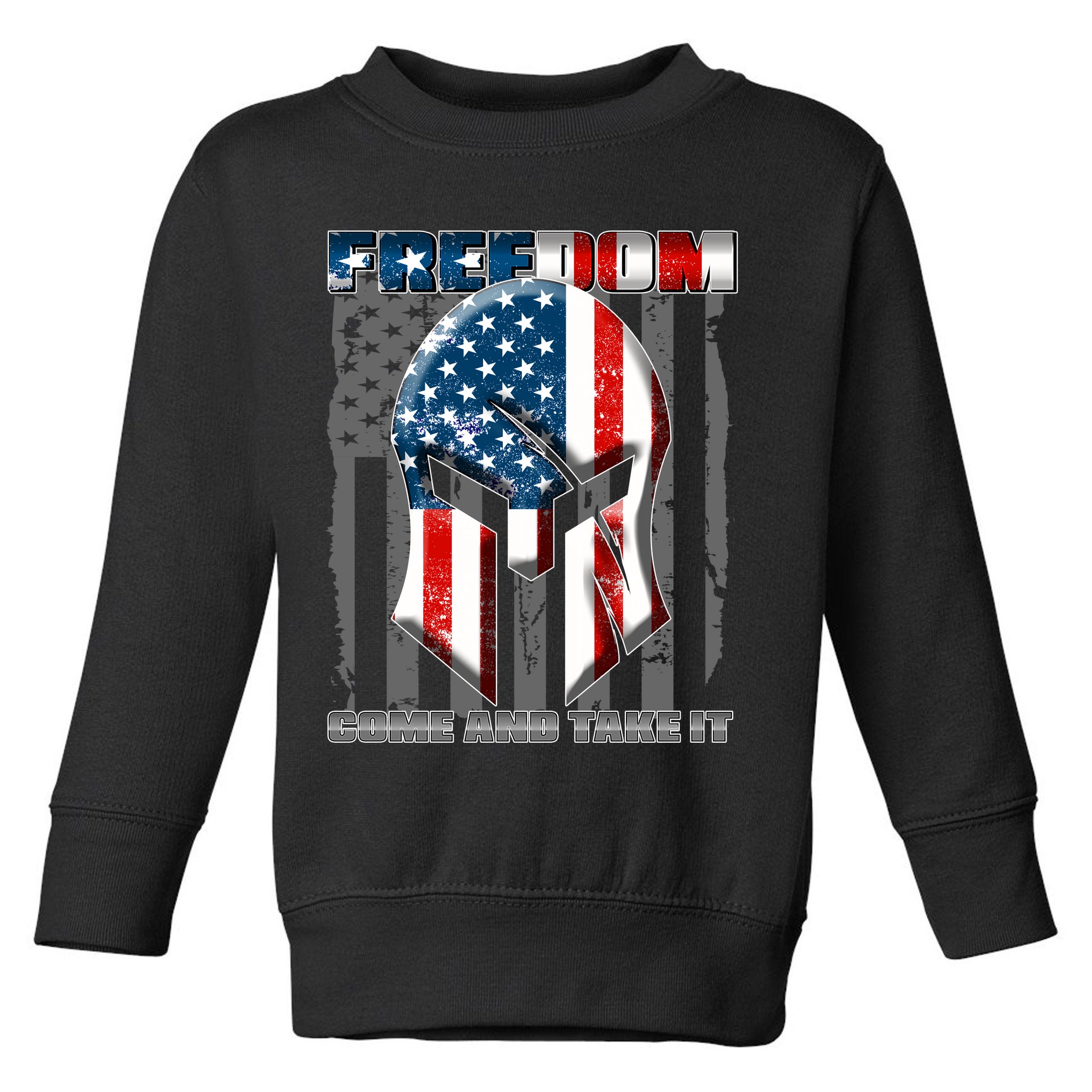 Freedom Come And Take It Gladiator US Flag Toddler Sweatshirt