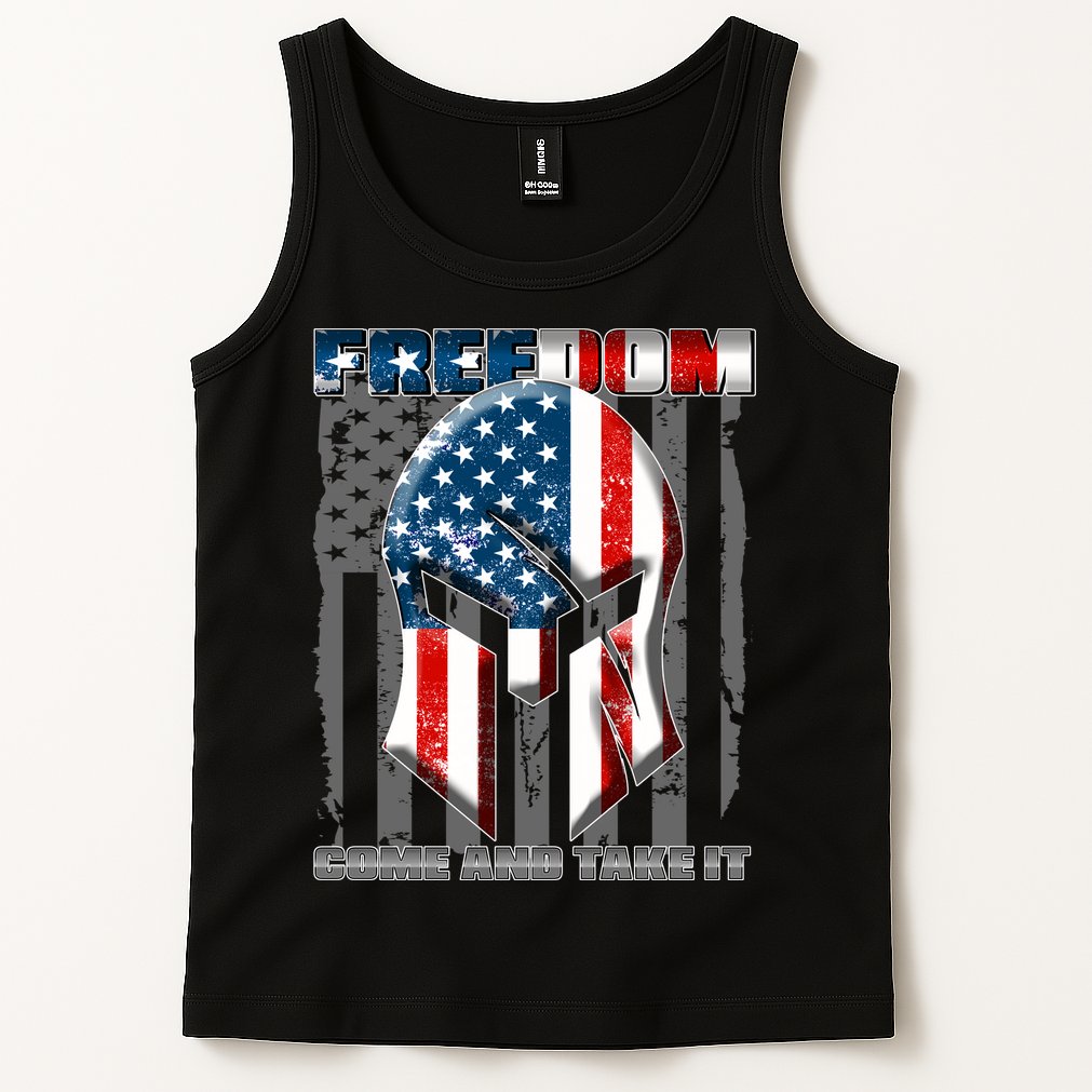Freedom Come And Take It Gladiator US Flag Tank Top