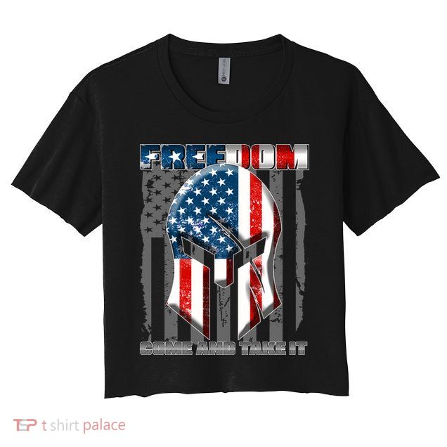 Freedom Come And Take It Gladiator US Flag Crop Top