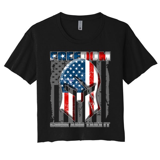 Freedom Come And Take It Gladiator US Flag Crop Top